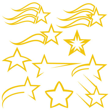 set of bright star sparkle icon
