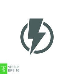 Power icon. Lightning, bolt, energy and thunder electric concept. Vector illustration isolated. EPS 10.