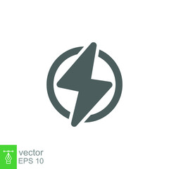 Power icon. Lightning, bolt, energy and thunder electric concept. Vector illustration isolated. EPS 10.
