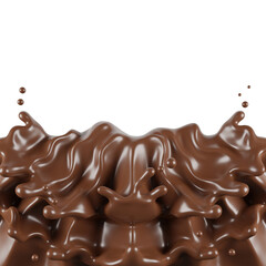 Chocolate splash with clipping path , 3D Rendering, 3D illustration