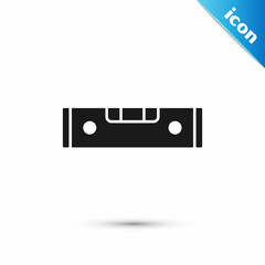 Fototapeta premium Grey Construction bubble level icon isolated on white background. Waterpas, measuring instrument, measuring equipment. Vector