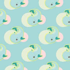 Cute pastel seamless pattern with pink baby Whales and bubbles