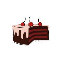 chocolate cake with cherries