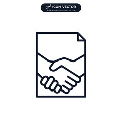 contract icon symbol template for graphic and web design collection logo vector illustration
