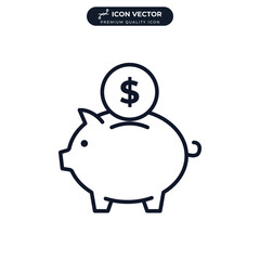 Piggy bank icon symbol template for graphic and web design collection logo vector illustration