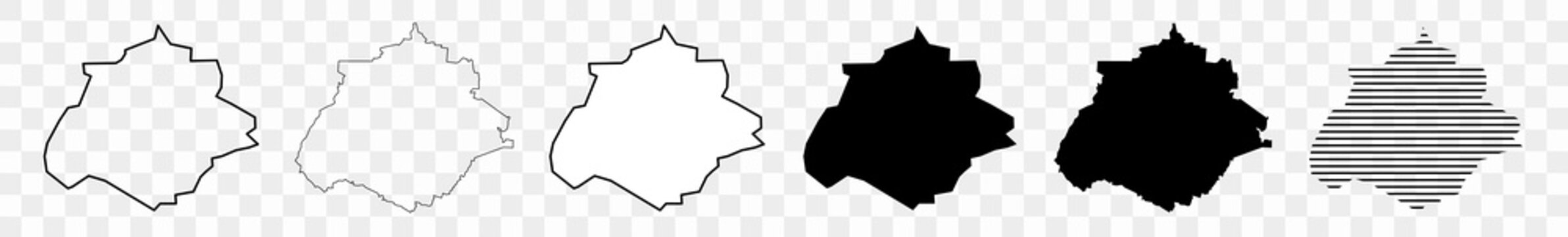 Aguascalientes Map Black | State Border | Mexico | Mexican | Federal Entity | America | Transparent Isolated | Variations