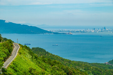 View of Hai Van Pass which is one of the most famous destination of Da Nang city.