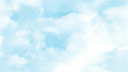 Natural sky beautiful blue and white texture background. A serene clear morning blue sky with white clouds.