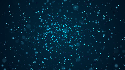 Obraz premium Dust particles with bokeh effect on dark background. Abstract magic background. Starry sky. 3d rendering.
