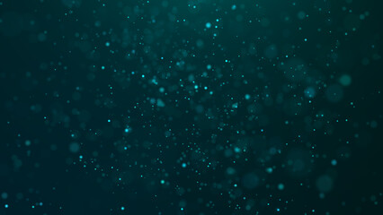 Obraz premium Dust particles with bokeh effect on dark background. Abstract magic background. Starry sky. 3d rendering.
