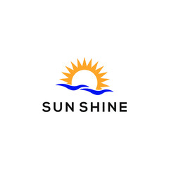 Sunshine Logo Design Concept Template Vector