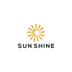 Sunshine Logo Design Concept Template Vector