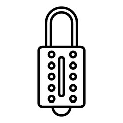 luxury padlock icon on transparent background