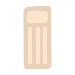 Vector illustration of cute rubber mattress for pool or ocean on isolated background. Summertime relaxation.