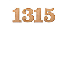 Number 1315 - Piece of wood isolated on white background