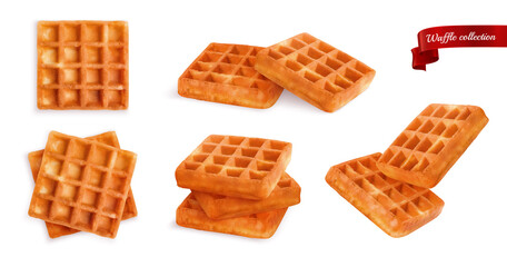 Delicious Waffle Realistic Set
