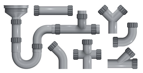 Sewerage Pipes Realistic Set