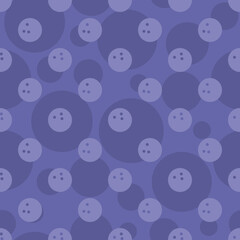 Bowling ball icons in seamless pattern on a violet background. Monochrome art illustration for tournament illustration and sport designs. Vector EPS 10