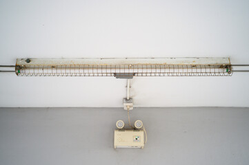 fluorescent lamp on the ceiling