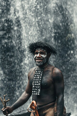 Fototapeta na wymiar Close up of Dani tribe man 