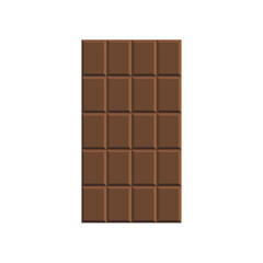 chocolate bar on white background. 