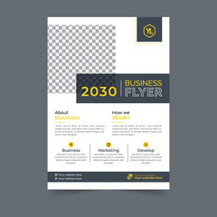 Business flyer design corporate flyer template geometric shape poster design brochure gradient abstract magazine background space for photo