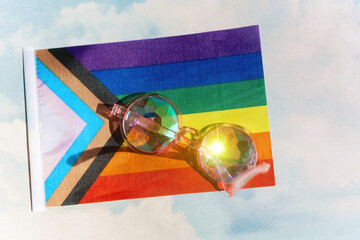 LGBTQ Pride Flag and sunglasses