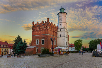Town hall in the old town of Sandomierz in Poland