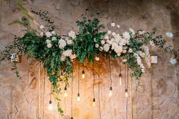 Weddingrustic decoration. Vintage wedding venue.