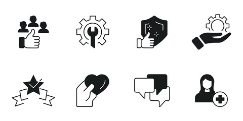 Customer Care icons set . Customer Care pack symbol vector elements for infographic web