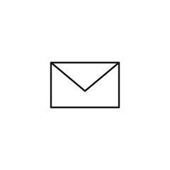 Post and letter monochrome sign. Outline symbol drawn with black thin line. Suitable for web sites, apps, stores, shops etc. Vector icon of envelope