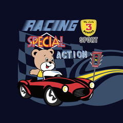 Obraz na płótnie Canvas racing car cartoons with funny racers 