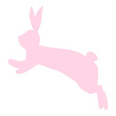 ジャンプしているウサギのシルエット素材