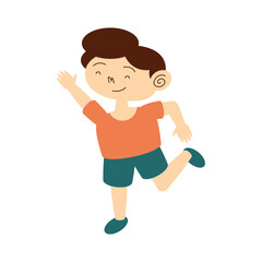 little boy running