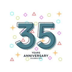 35 Years Anniversary Celebration Vector Template Design Illustration
