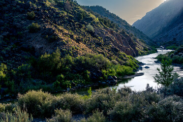 Fototapeta na wymiar Mountain river sunrise