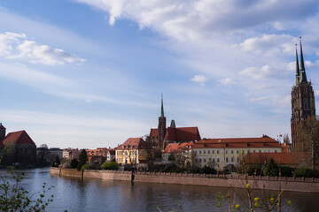 Ancient landmarks on Ostrow Tumski in Wroclaw