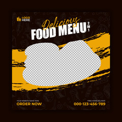 Food restaurant delicious today's special menu flyer or social media post promotion creative banner design template.