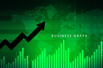 2d rendering Stock market online business concept. business Graph 