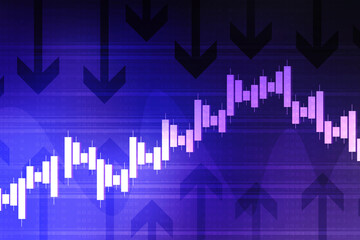 2d rendering Stock market online business concept. business Graph 