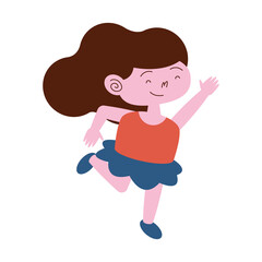 little girl running