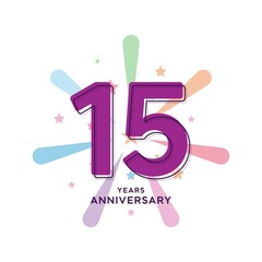 Fototapeta premium 15 Years Anniversary Celebration Vector Template Design Illustration