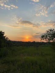 sunset over the river