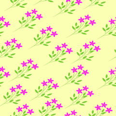 Pattern with pink flowers. High quality vector illustration.