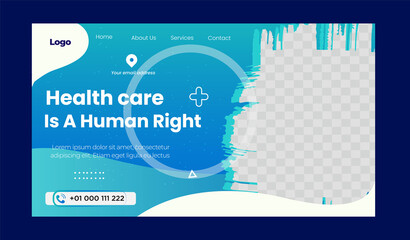 Health clinic horizontal landing page template