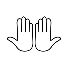 Open Hands. Vector outline drawing