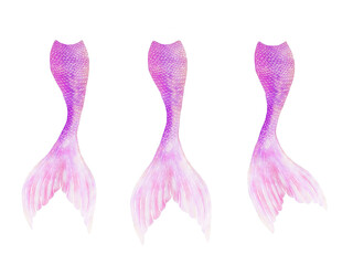 Mermaid tails pink - obrazy, fototapety, plakaty