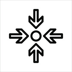 Meeting point vector icon. Thin line black meeting point icon, vector illustration from editable human resources concept on white background.