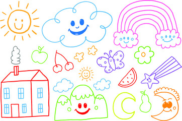 Child Hand Drawing Composition Design