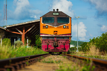 Diesel-electric locomotive station railway